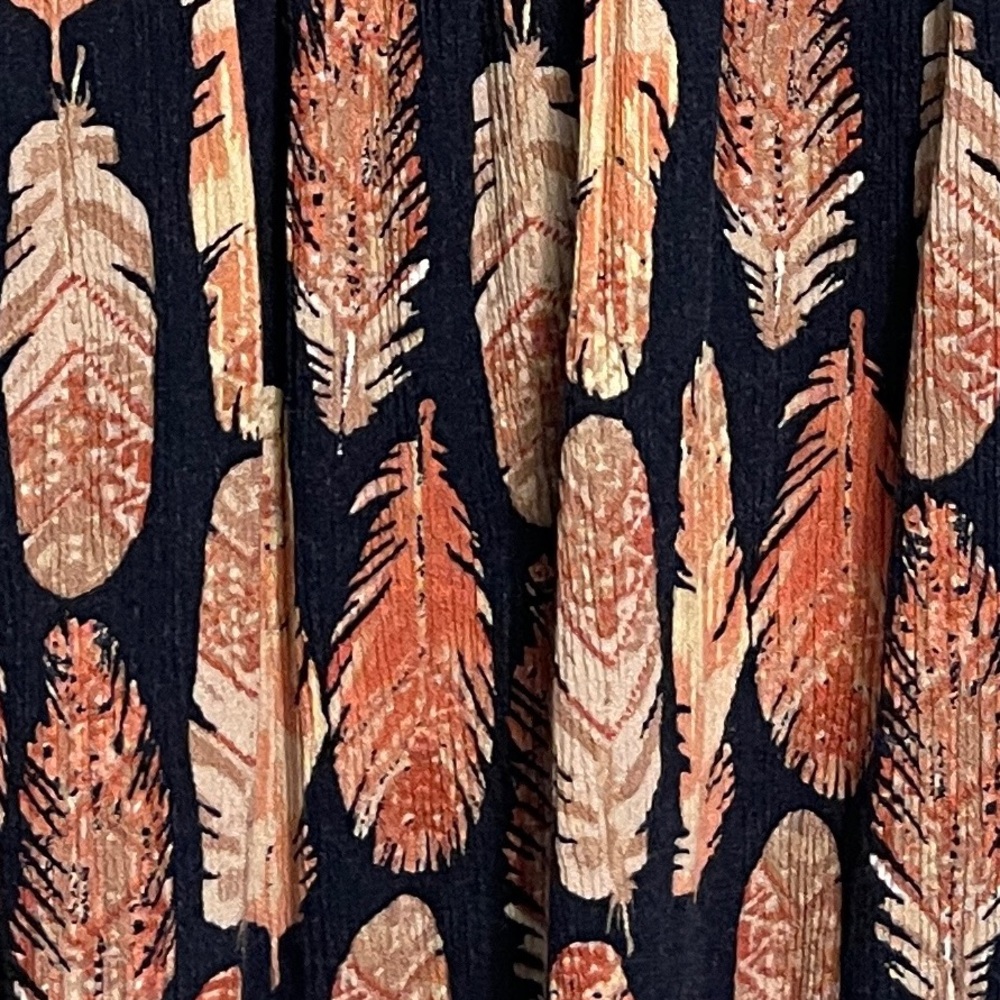 Agnes & Dora Feather Print Blouse - Navy and Coral